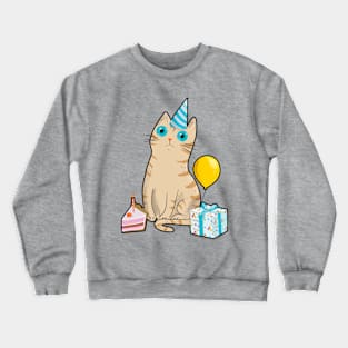 Intense Gaze Birthday Cat Crewneck Sweatshirt